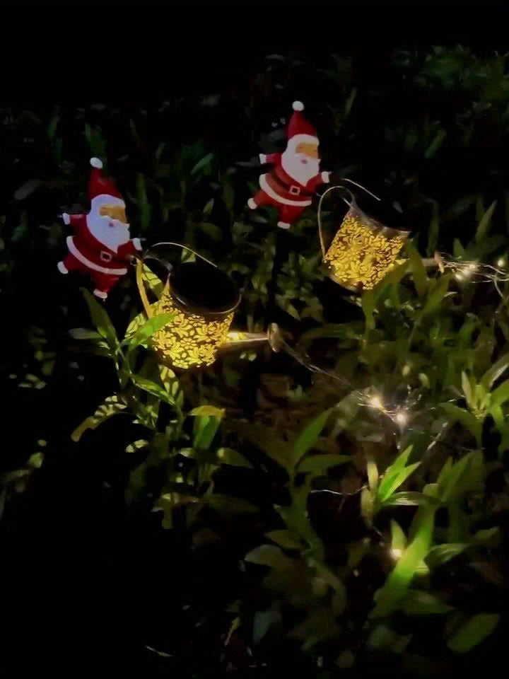 Solar-Powered Santa Claus Teapot Garden Lights