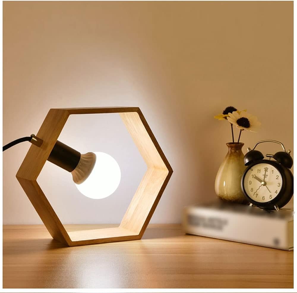 ModernMinimal - Geometric Wood Accent Lamps