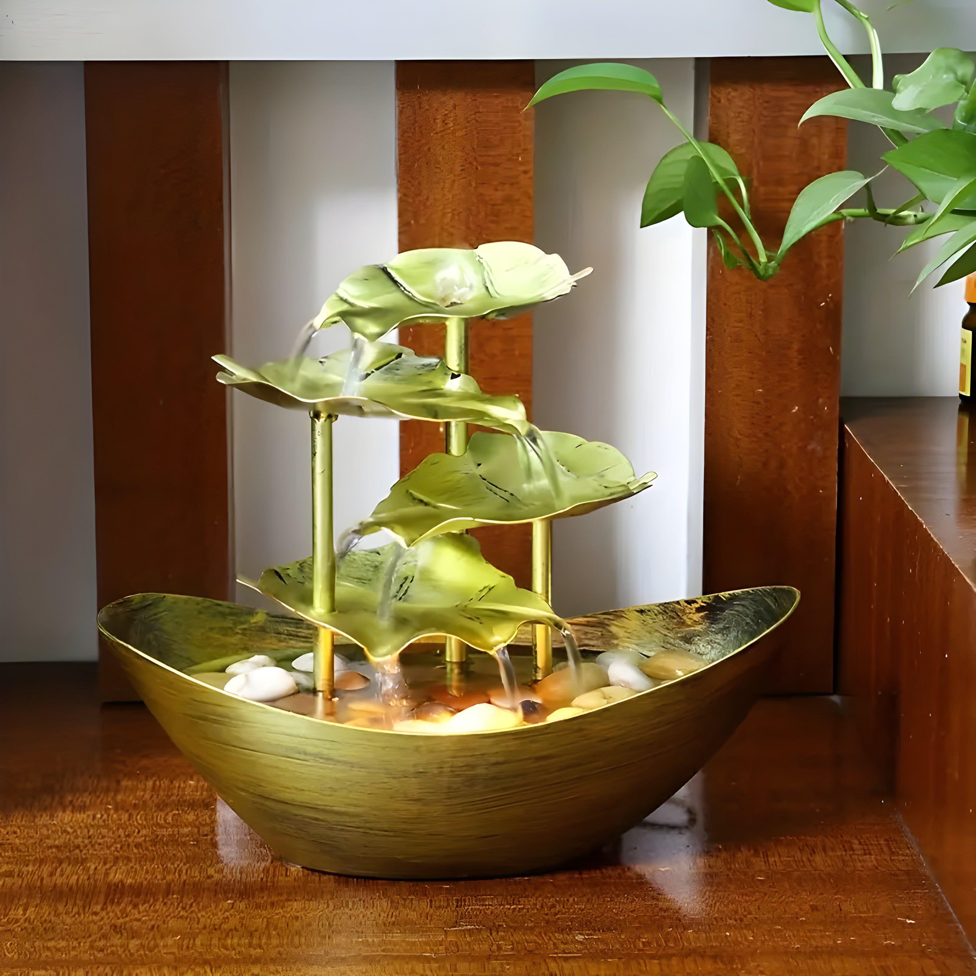 LED decorative leaf-inspired fountain