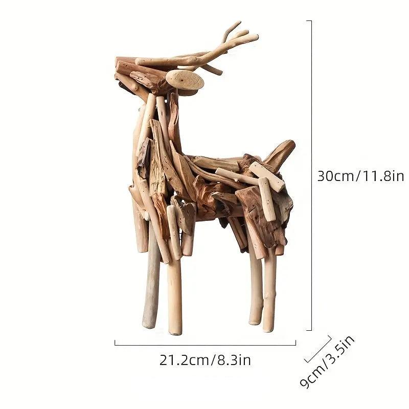 WoodGrace - Abstract Deer Sculpture