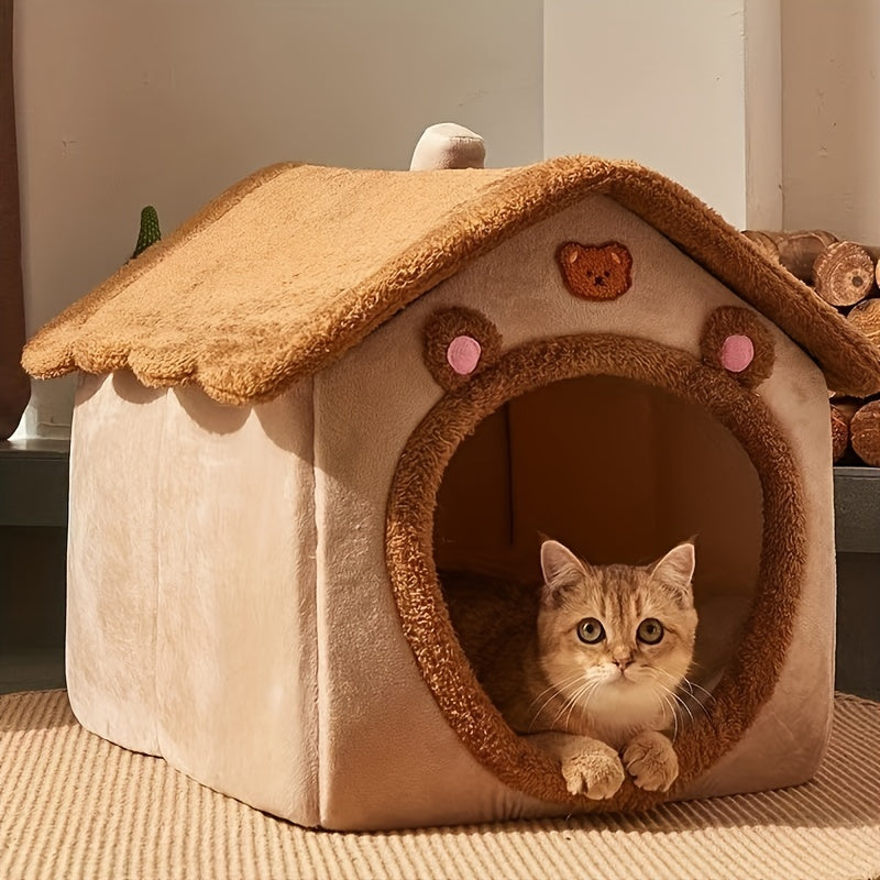 Plush Cat House & Cozy Bed for Ultimate Comfort