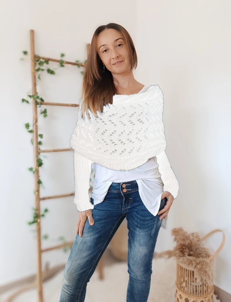 Emilia | Knitted Shawl for Women – Elegant Shoulder Wrap