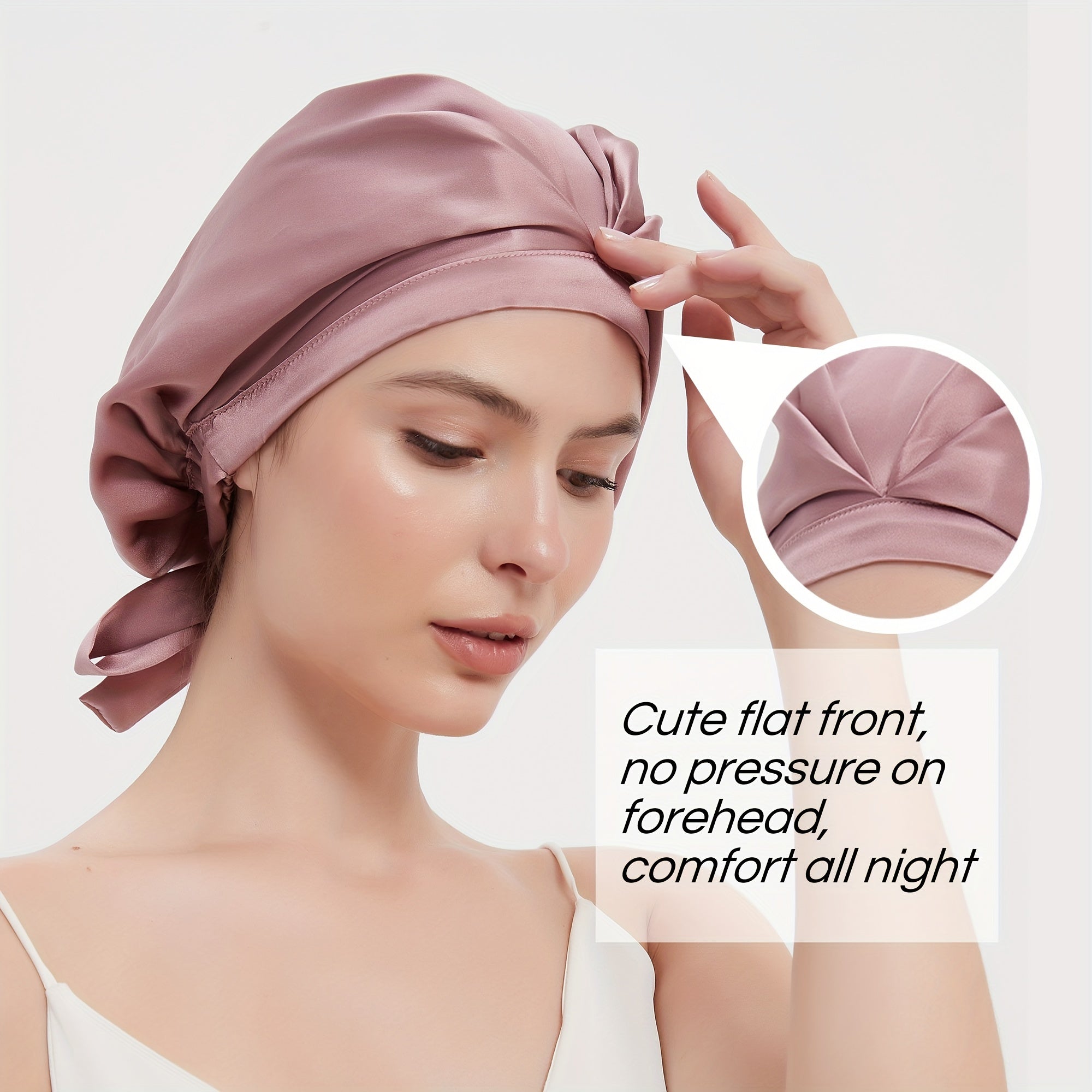 Cate | Lightweight Pleated Hair Bonnet for Sleeping