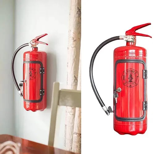 “My Cave My Rules” gift tin bar set fire extinguisher