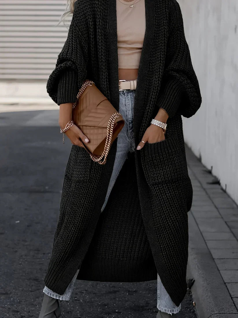 Olivia - Long knit cardigan with pockets