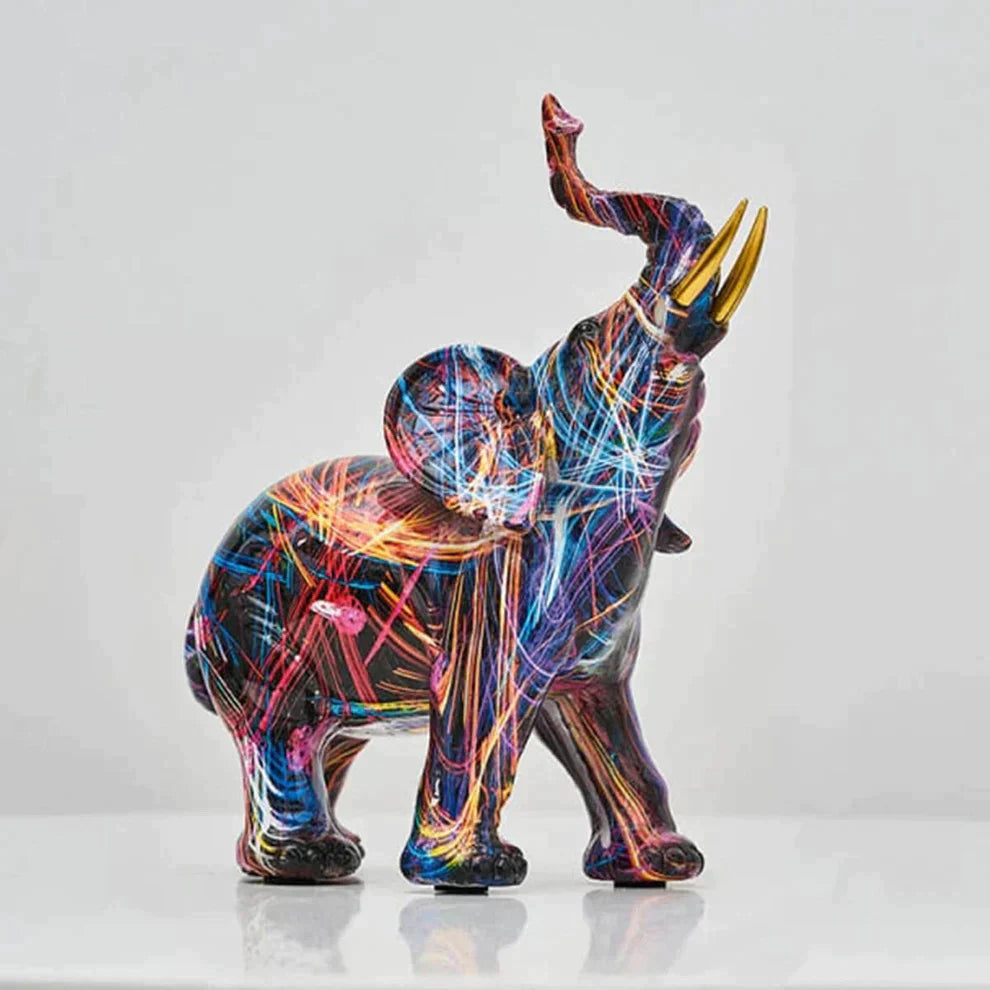 VibrantTrunk – Modern Elephant Art Sculpture