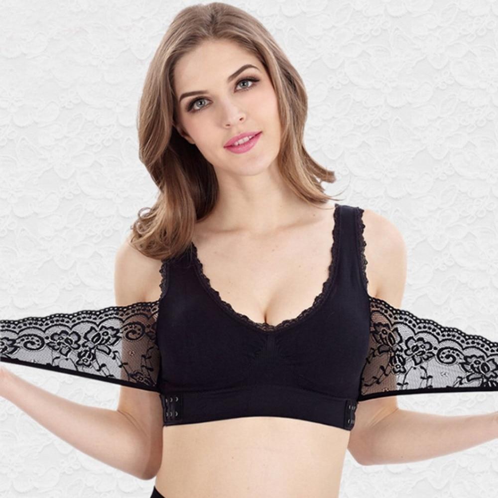 Jenna Wireless Front Cross-Strap Lace Lift Bra