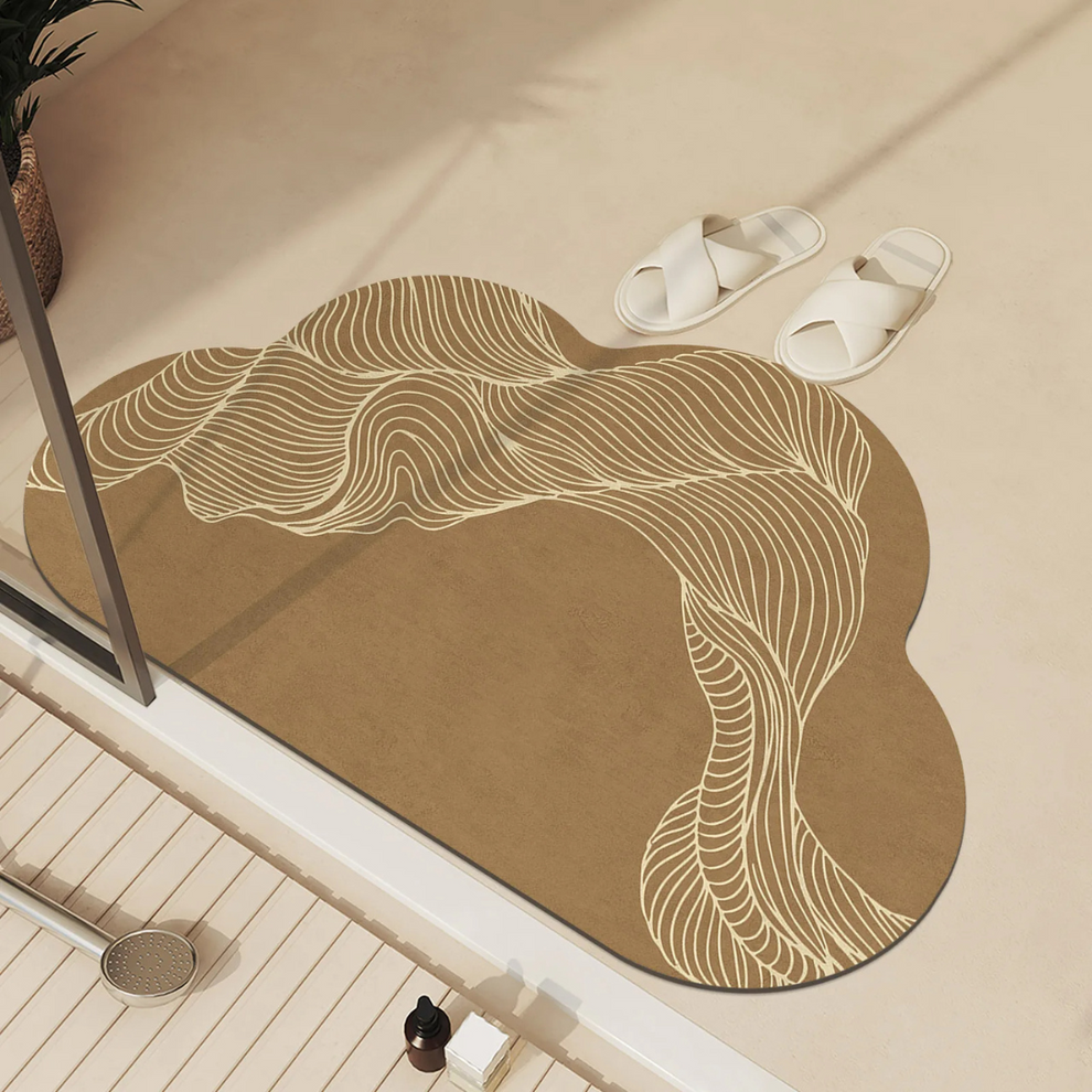 CloudWave - Abstract Wavy Lines Decorative Doormat
