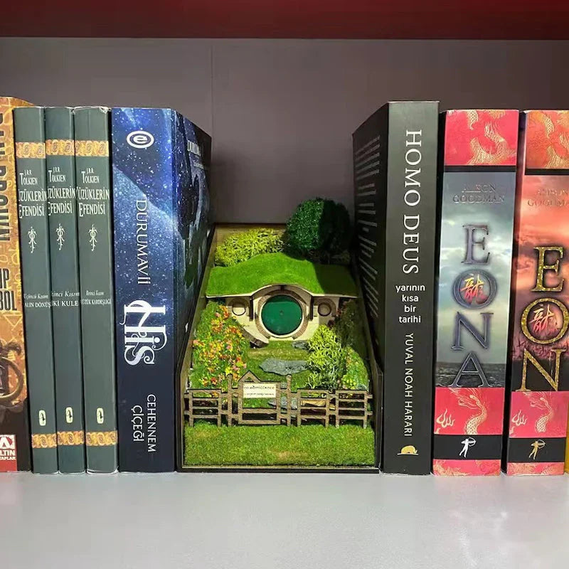 MiniScape Bookends – Handcrafted Decorative Book Holders with Micro Landscape Design