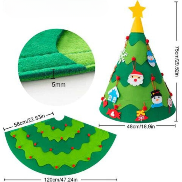 3D Felt Christmas Tree | Montessori DIY Christmas Tree Decorating with Children