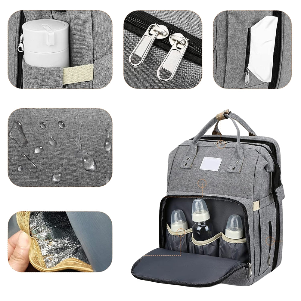ParentPal - 3-in-1 Diaper Bag with Integrated Cradle and Bottle Holder