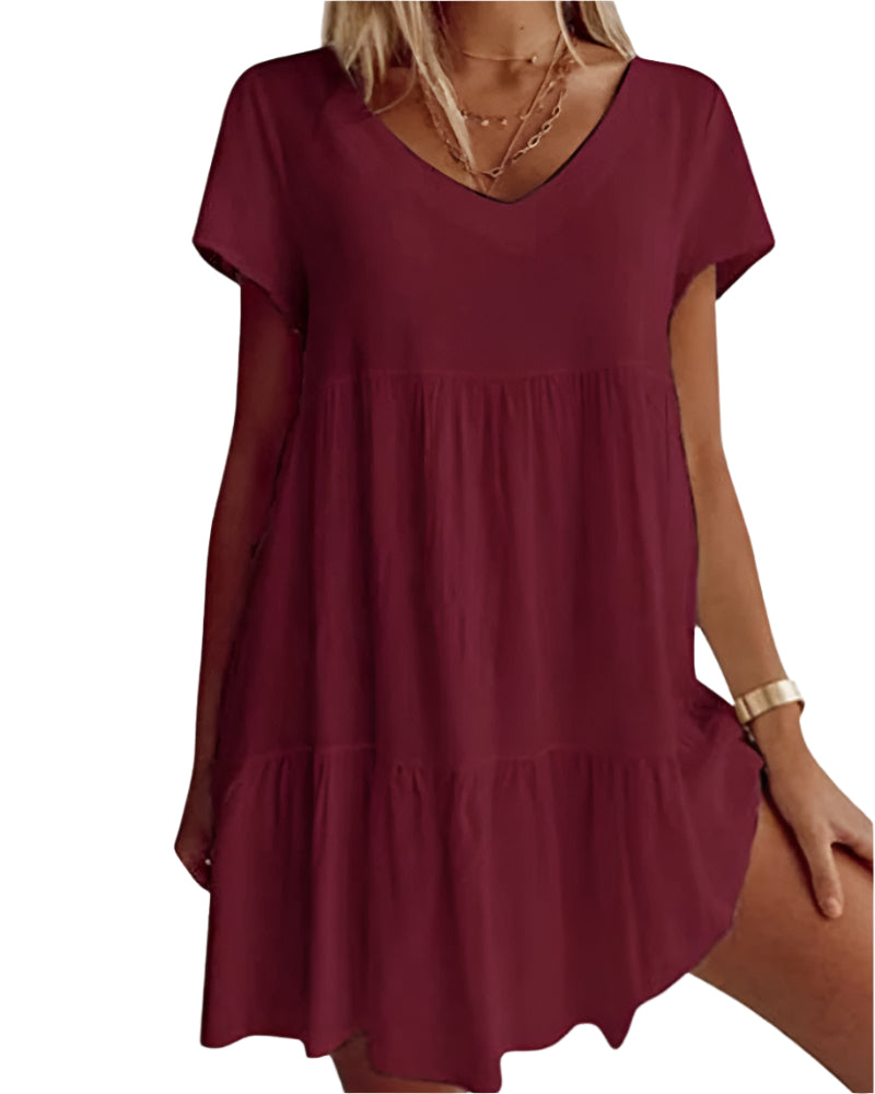 Hanna - Mini Dress with Ruffles and Short Sleeves