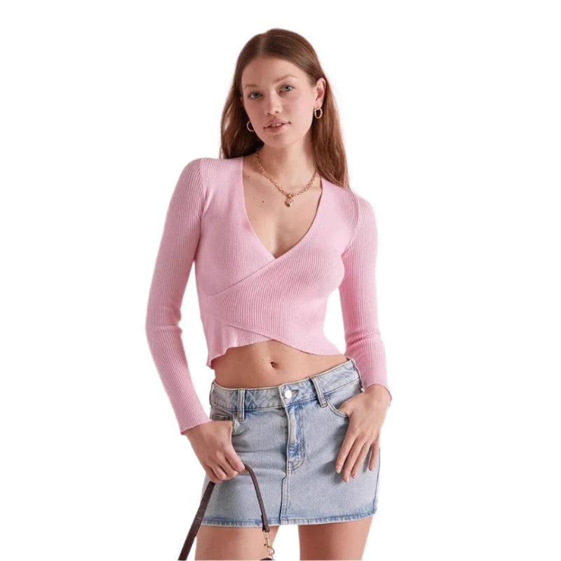 Velira Slim-Fit Wrap Top with V-Neck