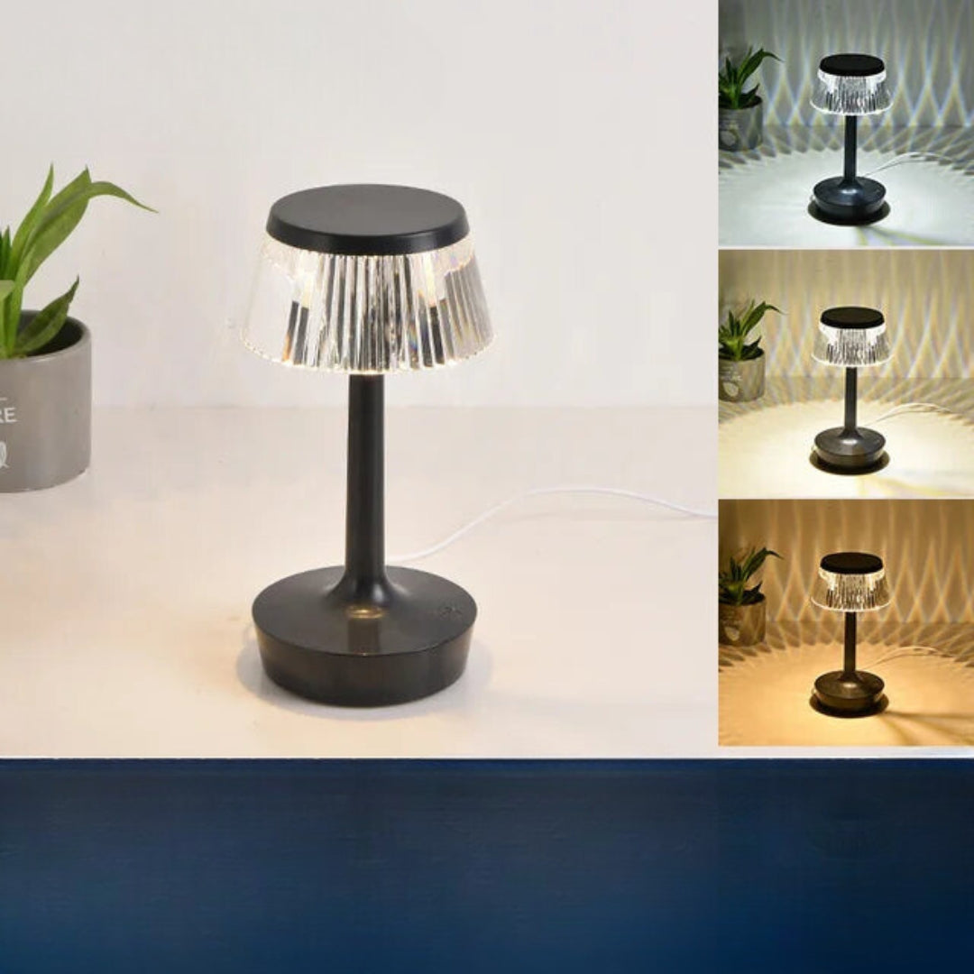 Rechargeable crystal table lamp