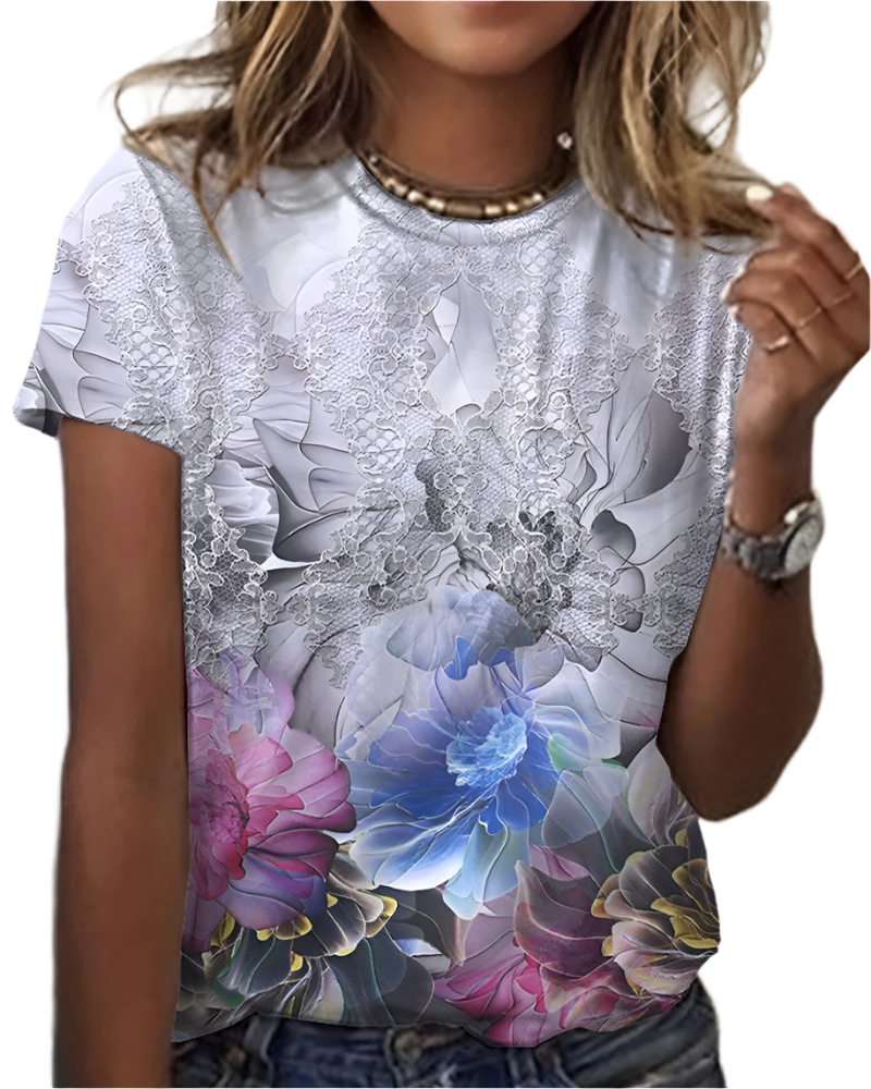 Alma Elegant Women's Top with Round Neck and Soft Cut