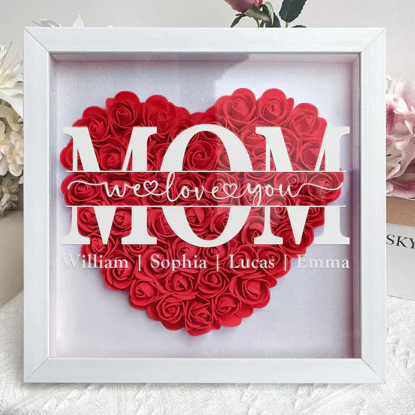 Personalized Flower Heart with Names – Unique Mother's Day Gift
