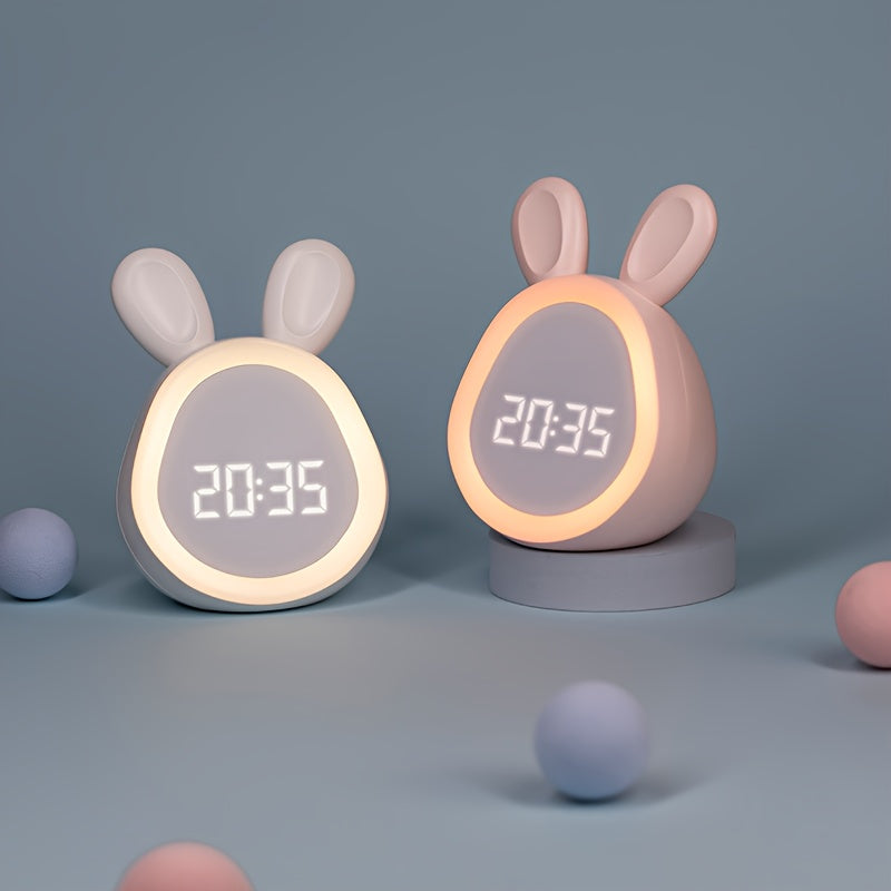 BunnyGlow Cute Alarm Clock with Nightlight