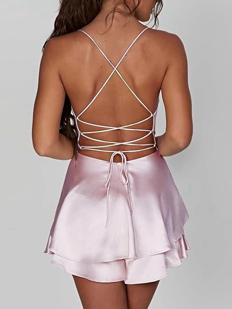 Melissa - Backless satin dress