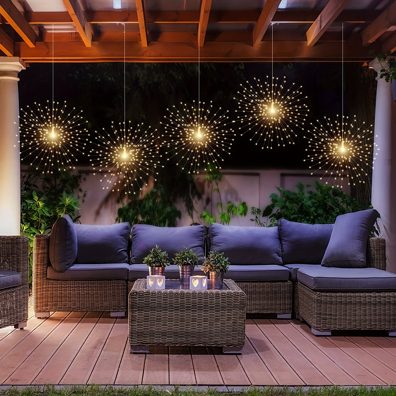 LED Hanging Sphere Lights Enchanting Outdoor Decor