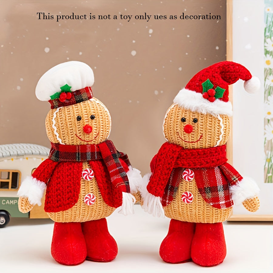 2-Piece | Handcrafted Knitted Christmas Figurine Decor