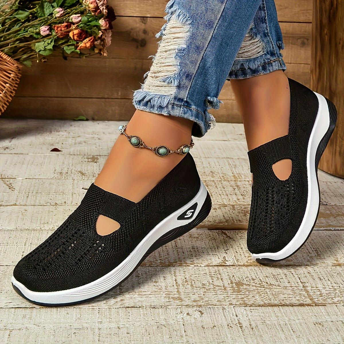 Woven Orthopedic Soft Sole Shoes