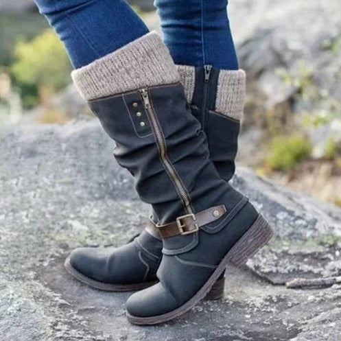 Karla - Comfortable slip-resistant boots with zipper