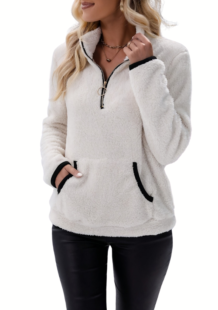 Willow - Warm Fleece-Lined Half-Zip Sweater