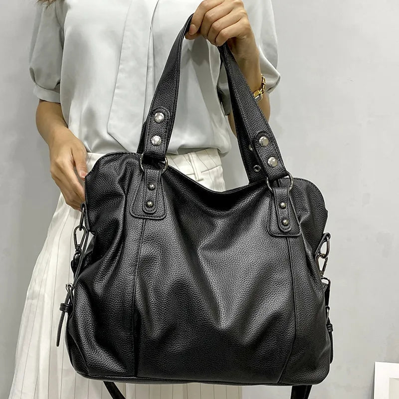 Ethel - Uncomplicated Large Shoulder Bag with Studs