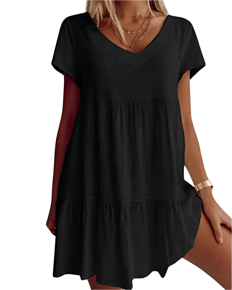 Hanna - Mini Dress with Ruffles and Short Sleeves
