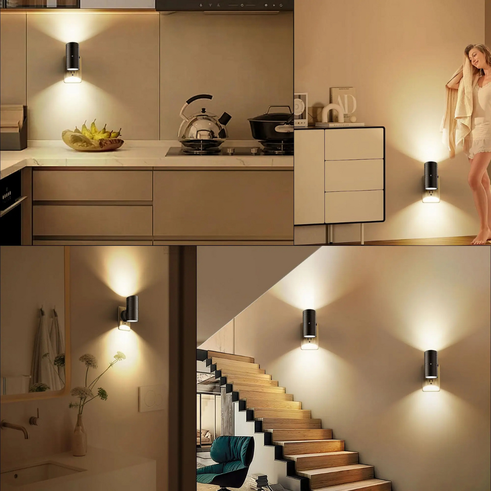 WallGlow - Modern cylindrical wall lamps with warm ambient light