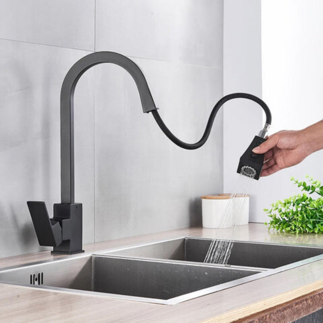 BlackMatte - Kitchen Faucet with Pull-Down Spray