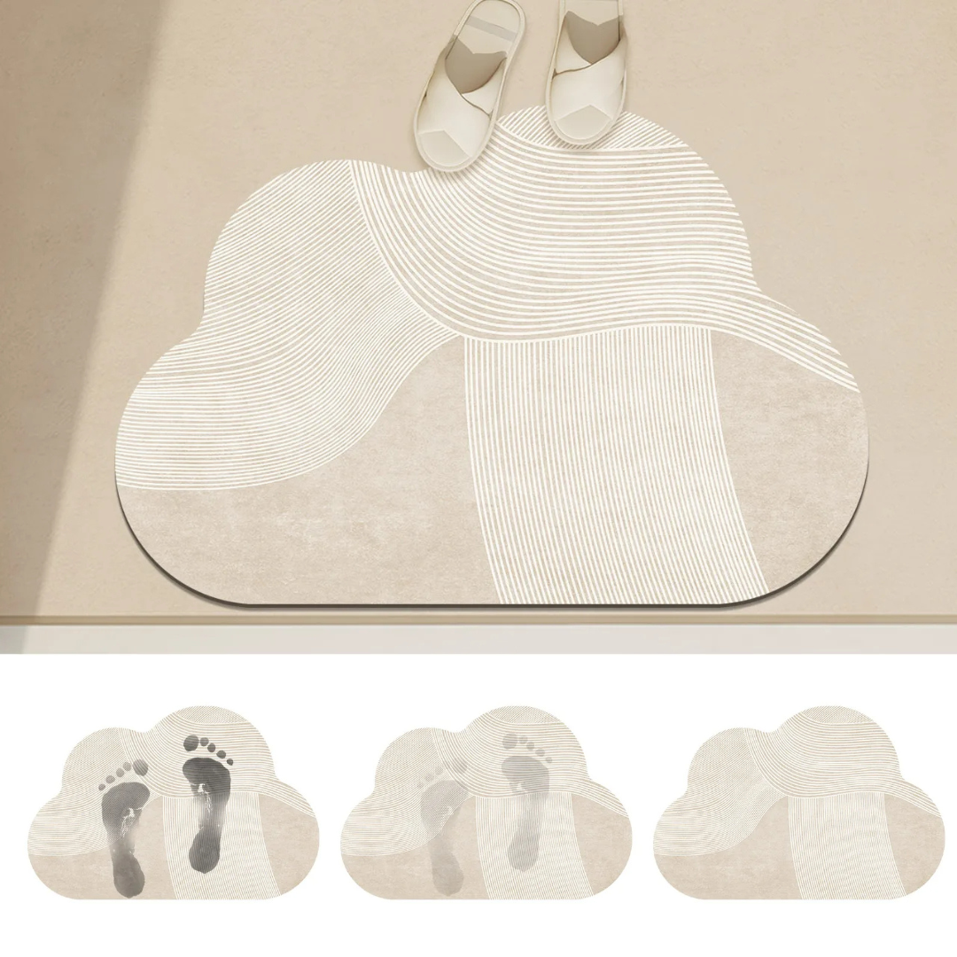 CloudWave - Abstract Wavy Lines Decorative Doormat