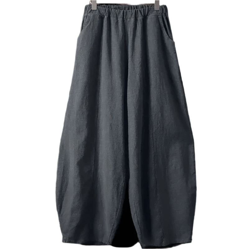 Lina Relaxed Wide-Leg Trousers with Pockets