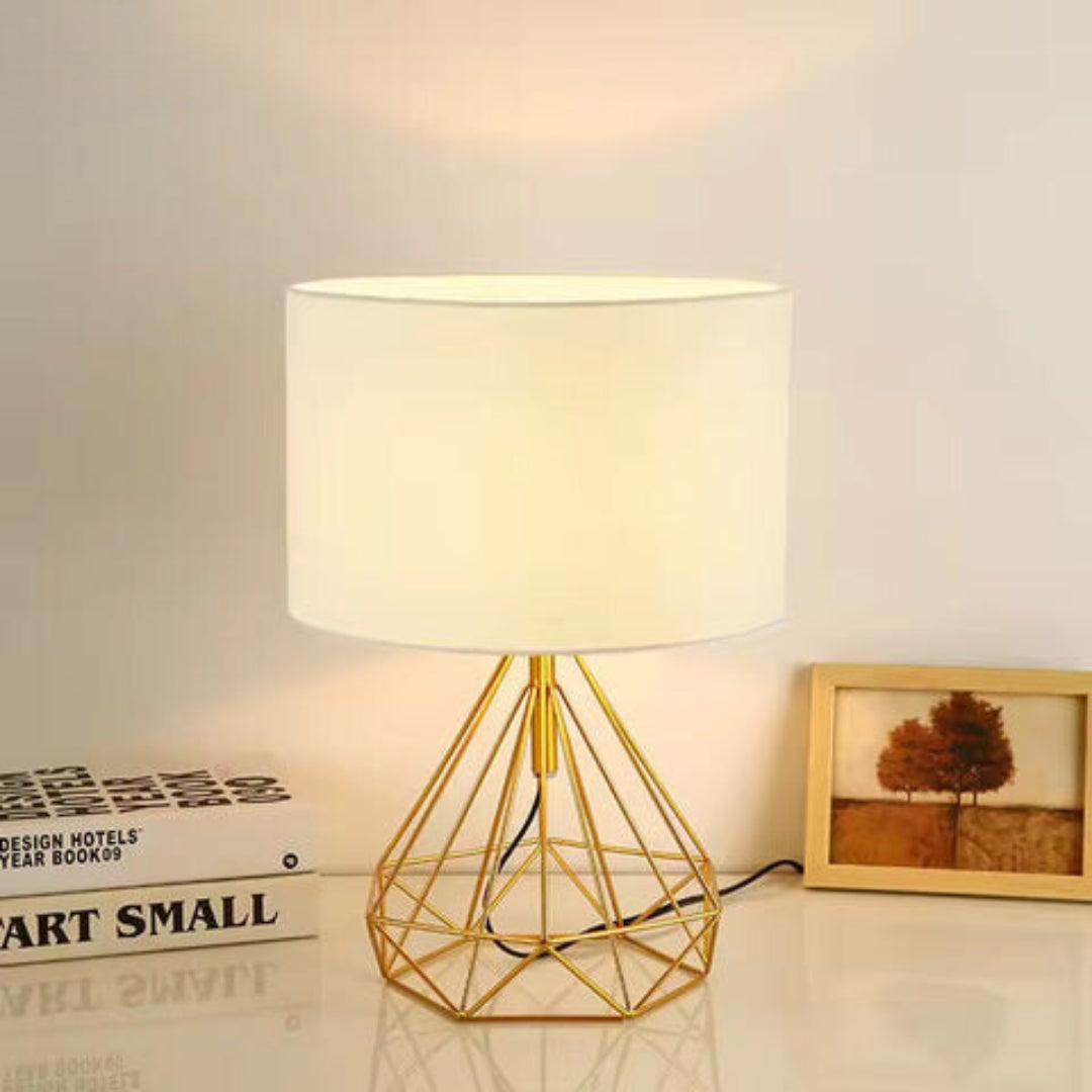 Modern geometric wire table lamp