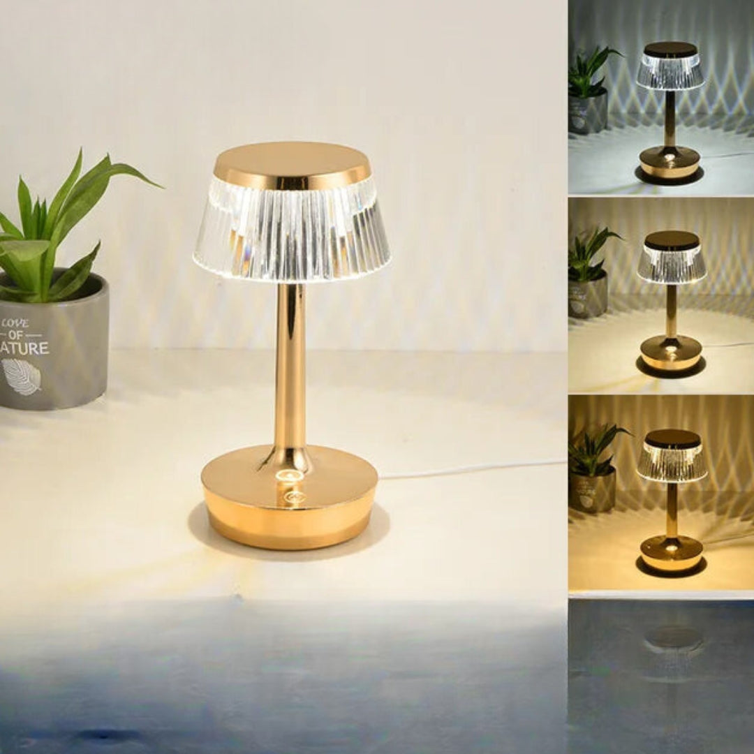 Rechargeable crystal table lamp