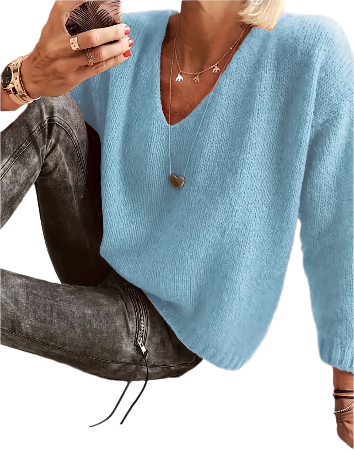 Lorie - Smart everyday top with V-neck