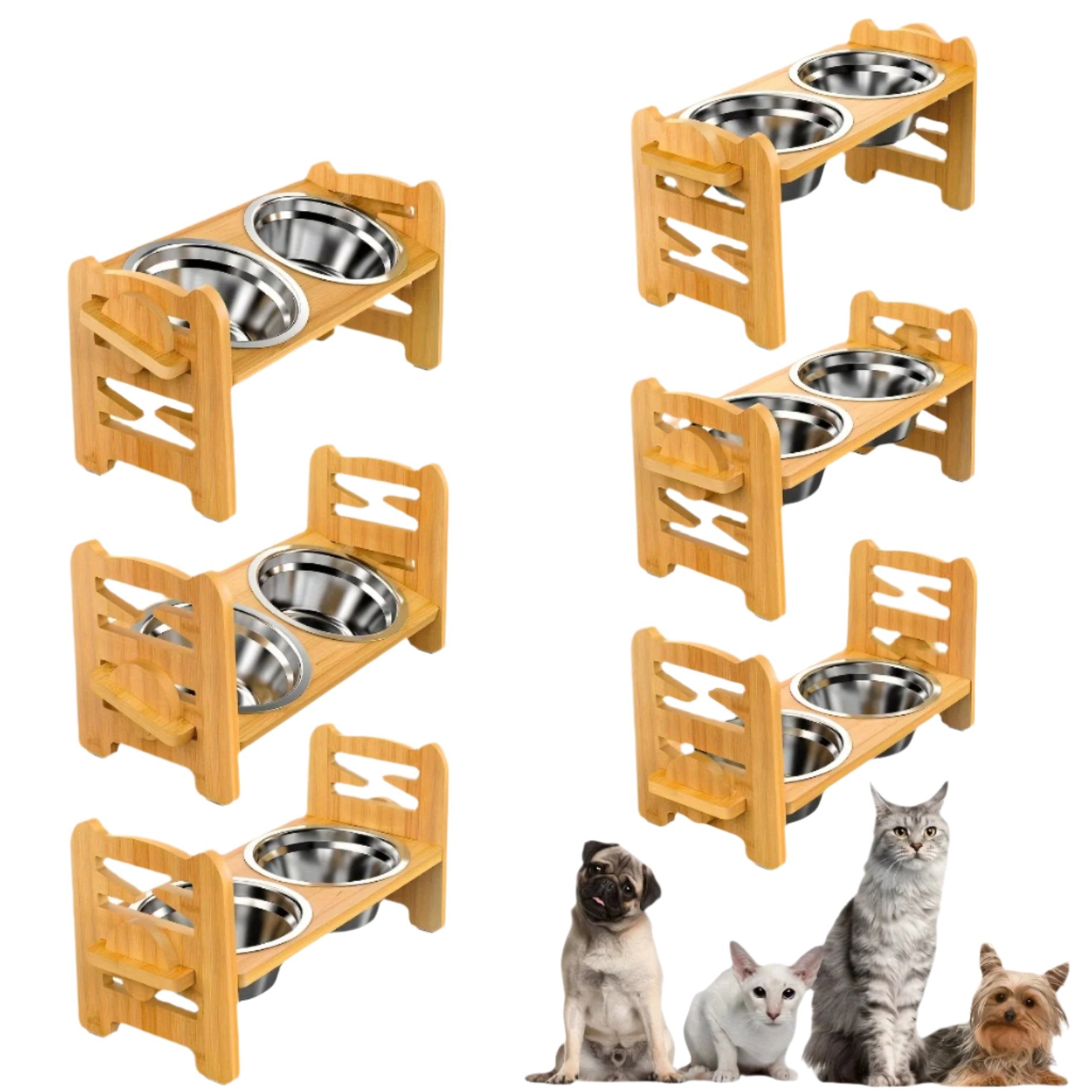 Elevated Anti-Slip Dog Food Stand with Double Bowls