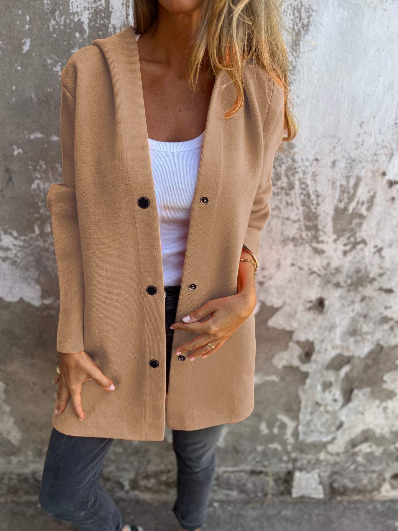 Appolinia | Cardigan with buttons and hood