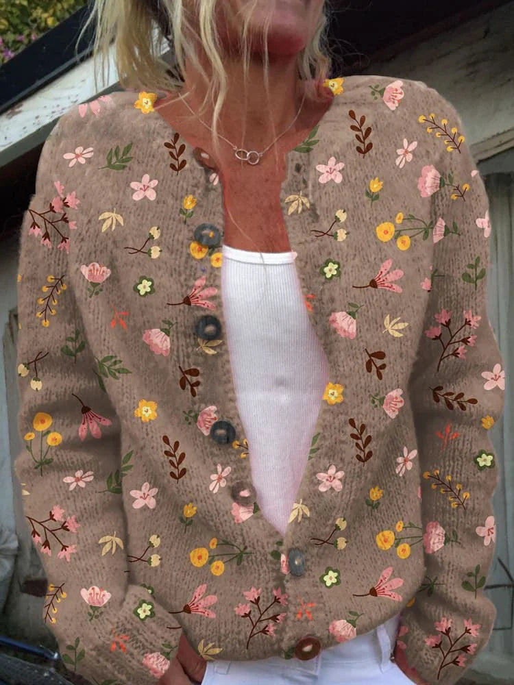 Ave - Long-sleeved floral cardigan