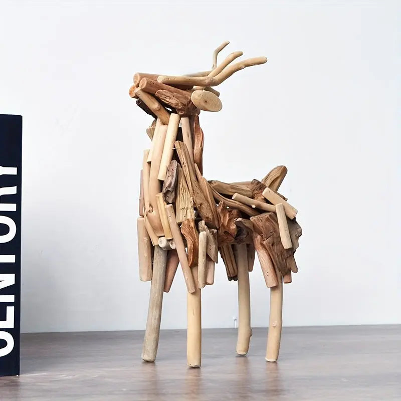 WoodGrace - Abstract Deer Sculpture