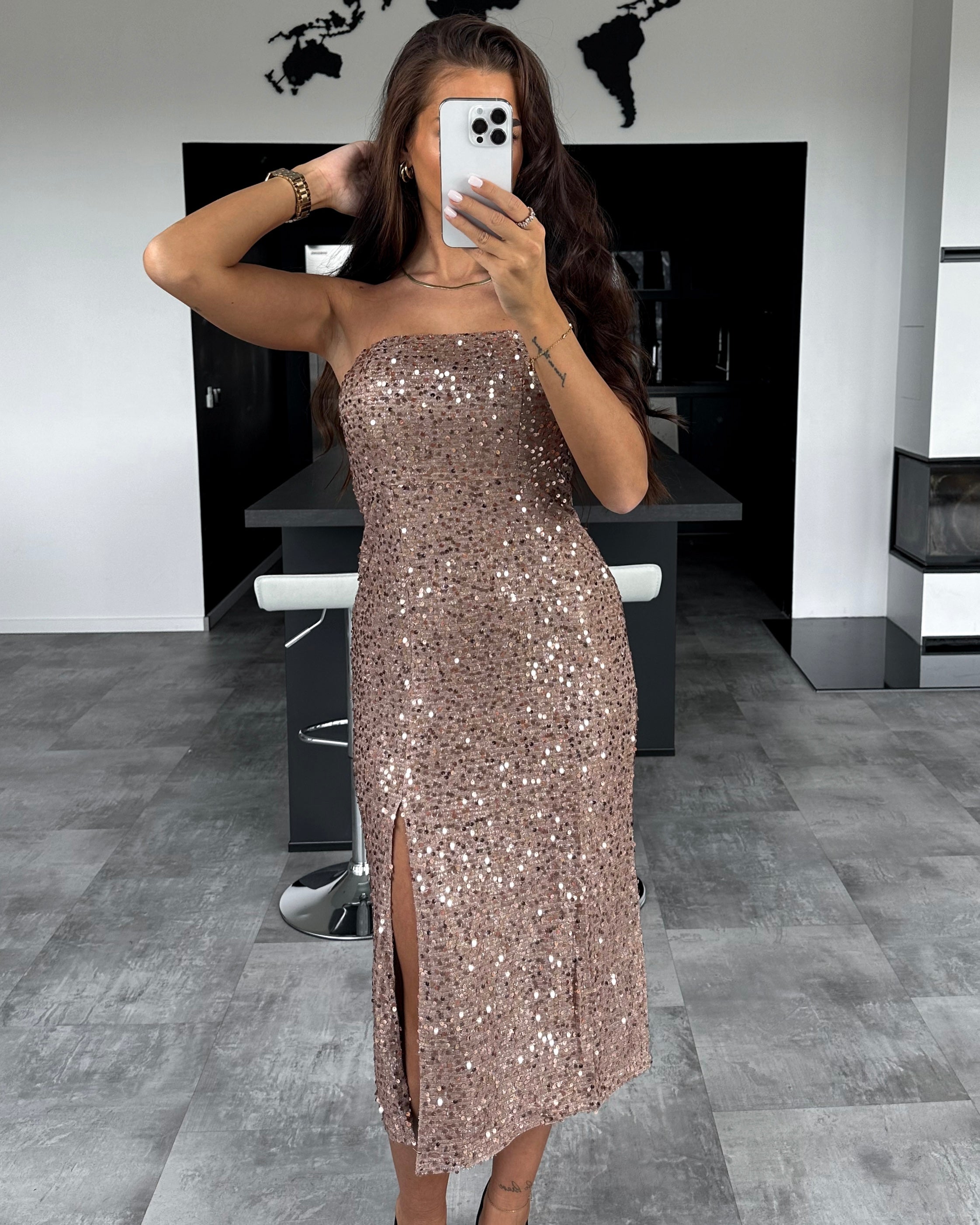 Liva - Champagne Sequin Dress