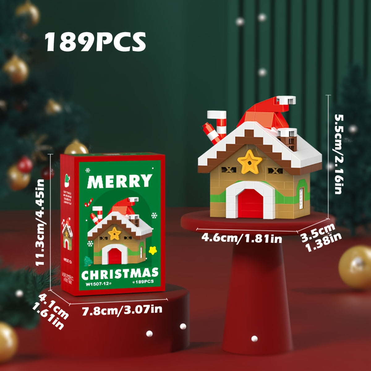 Festive Christmas Mini Building Blocks Set - Includes Tree, Elk, Train & More