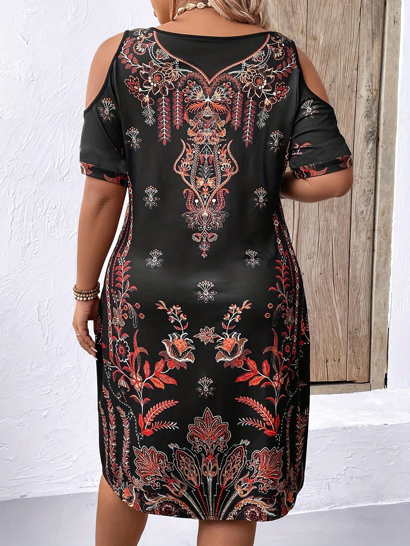 Bohemian Rhapsody Floral Cold Shoulder Women’s Dress