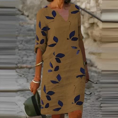 Mavis | Stunning Summer Dress with Leaf Print for Women