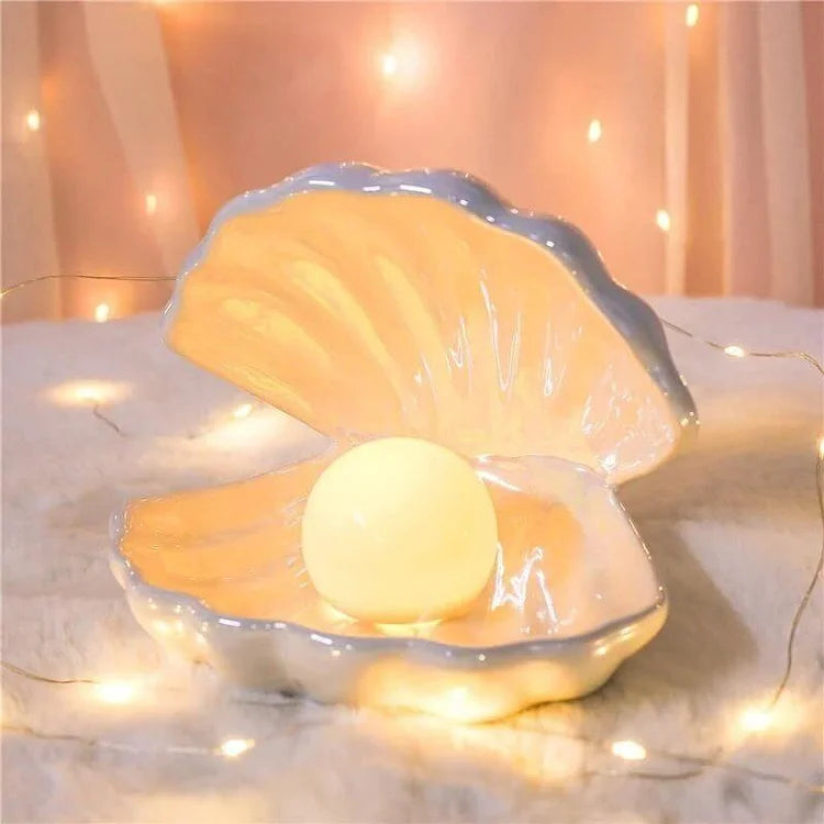 Ceramic Dreamy Pearl Shell Night Light