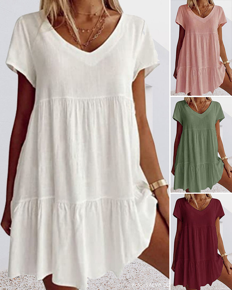 Hanna - Mini Dress with Ruffles and Short Sleeves