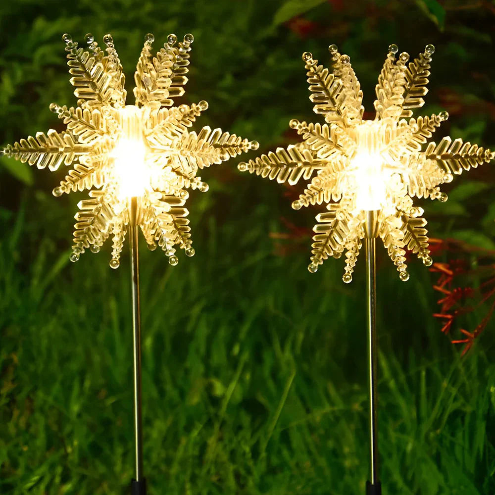 FrostyGlow - Waterproof LED Solar-Powered Snowflake Decoration Lights for Lawn