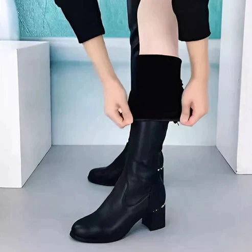 Anya - Warm leather over-the-knee boots