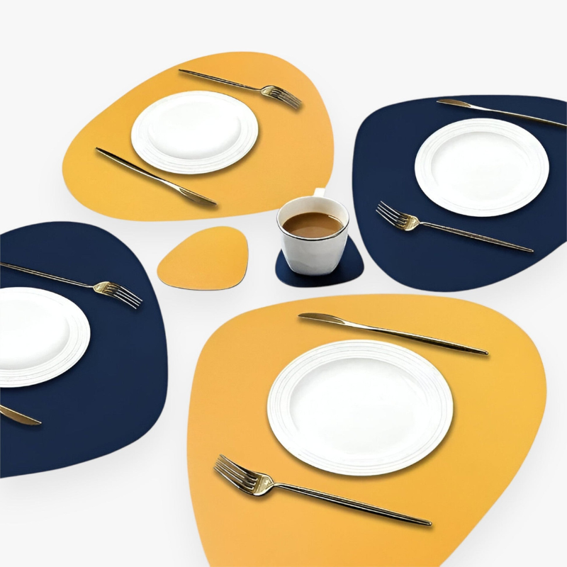Elegant Bordluna Double-Sided Table Mats & Coaster Set