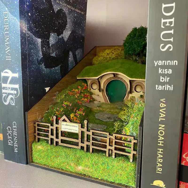 MiniScape Bookends – Handcrafted Decorative Book Holders with Micro Landscape Design